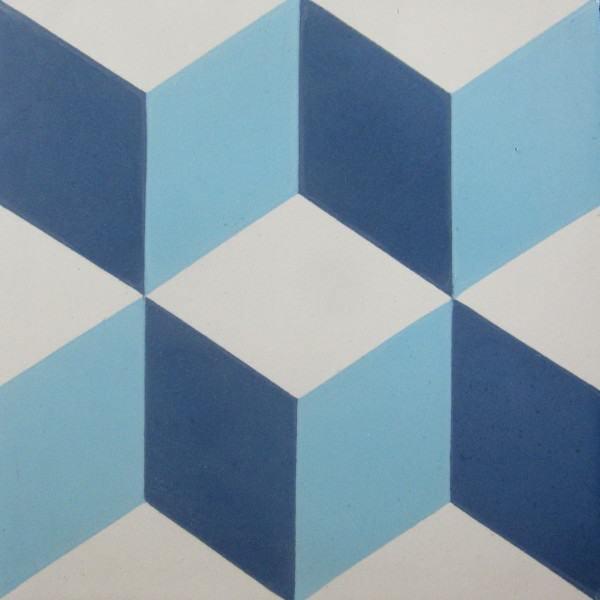 blue geometric tile